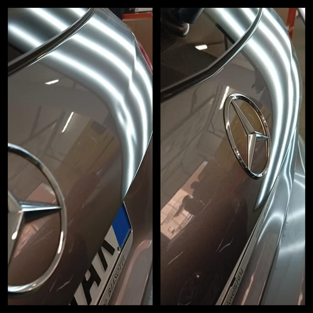 Ripristino bolli da grandine su cofano motore - Specialista Trento